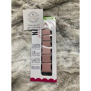 Candied Nail Polish Strips Set Of 16 Non-Toxic Long-Lasting Pink Gloss